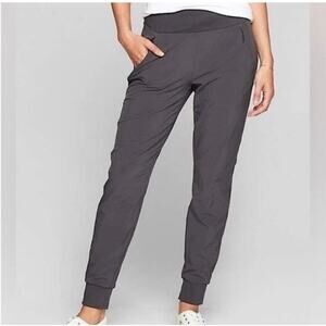 Athleta SoHo Joggers Zip Pocket Travel Casual Golf Athleisure Pants Gray Size 2